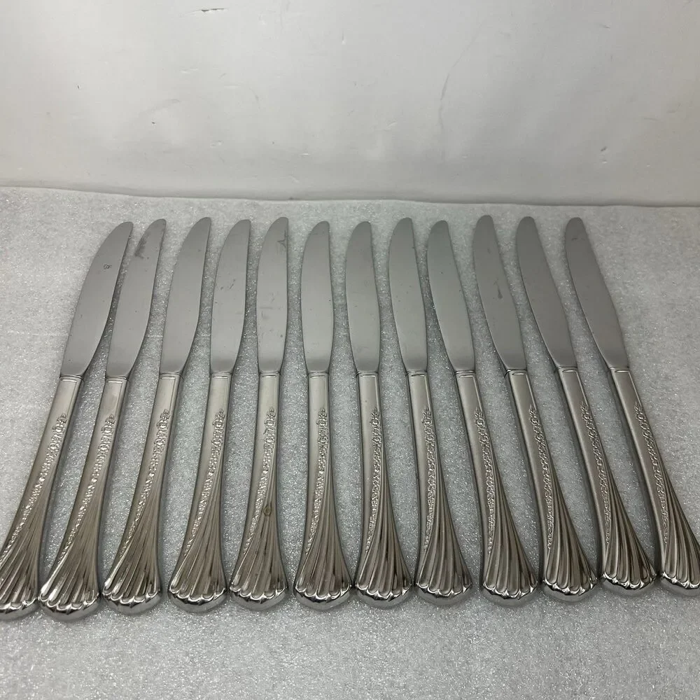 12 Oneida Spring Glen Dinner Knives 9” Distinction Deluxe Stainless Flatware